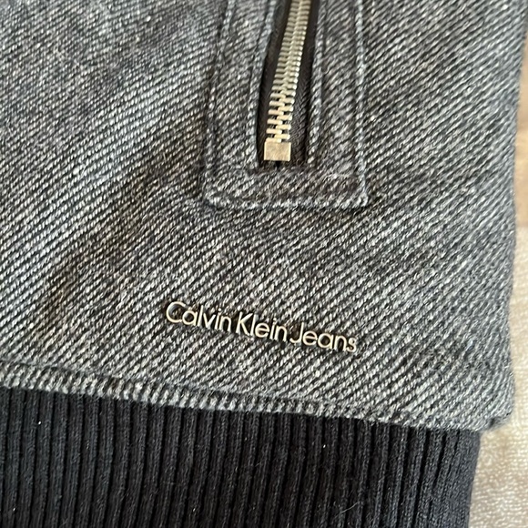 CALVIN KLEIN MENS GRAY TWEED BOMBER JACKET - Picture 4 of 9